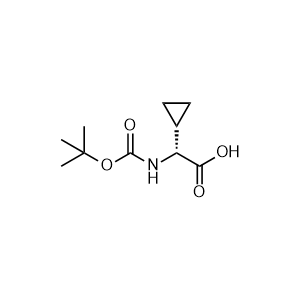 (R)-tert-Butoxycarbonylamino-cyclopropyl-acetic acid 化学構造式