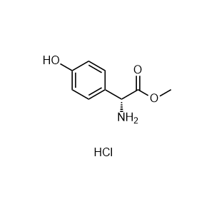 (R)-Amino-(4-hydroxyphenyl)acetic acid methyl ester hydrochloride 化学構造式