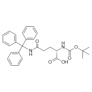 N2-(tert-butoxycarbonyl)-N5-trityl-L-glutamine 化学構造式
