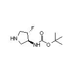(3S,4S)-3-(Boc-amino)-4-fluoropyrrolidine 化学構造式