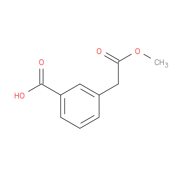 Benzeneacetic acid, 3-carboxy-, 1-methyl ester 化学構造式