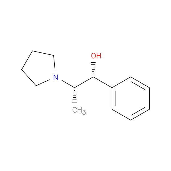 1-Pyrrolidineethanol, β-methyl-α-phenyl-, (αR,βS)- 化学構造式