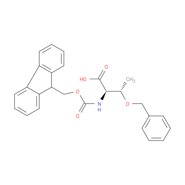 (2R,3S)-2-((((9H-Fluoren-9-yl)methoxy)carbonyl)amino)-3-(benzyloxy)butanoic acid 化学構造式