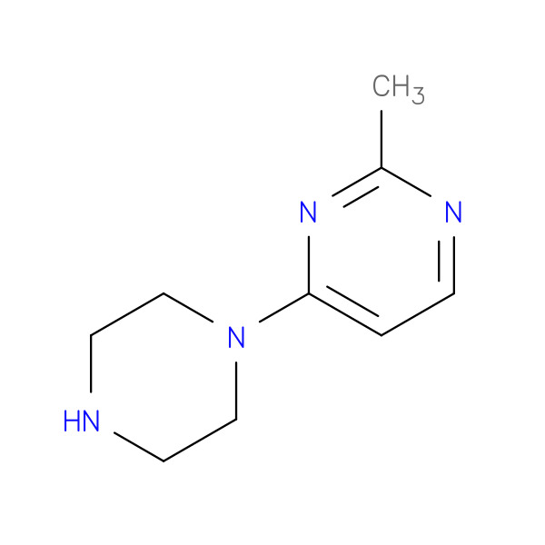 Pyrimidine, 2-methyl-4-(1-piperazinyl)- 化学構造式