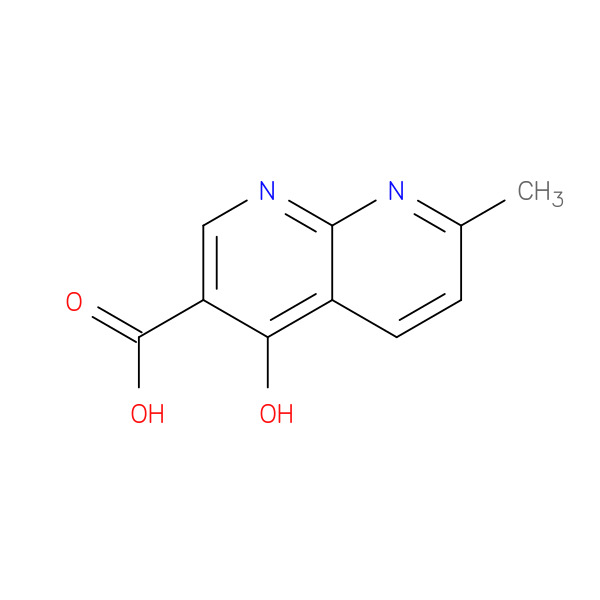 4-Hydroxy-7-methyl-1,8-naphthyridine-3-carboxylic acid 化学構造式
