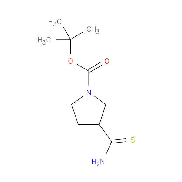 1-Pyrrolidinecarboxylic acid, 3-(aminothioxomethyl)-, 1,1-dimethylethyl ester 化学構造式