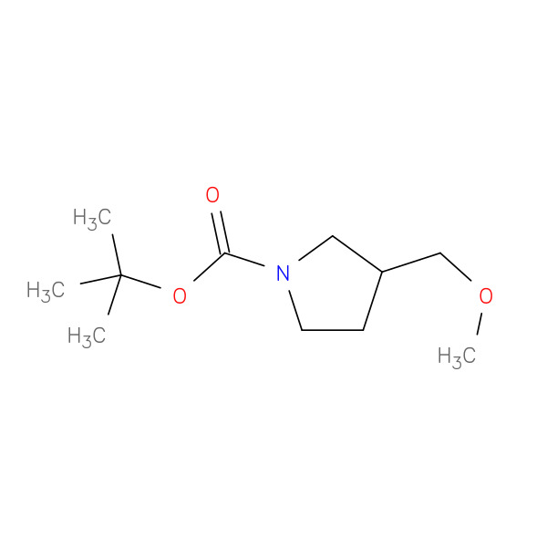 1-Pyrrolidinecarboxylic acid, 3-(methoxymethyl)-, 1,1-dimethylethyl ester 化学構造式