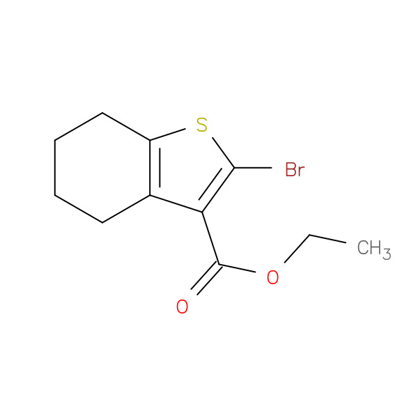 Benzo[b]thiophene-3-carboxylic acid, 2-bromo-4,5,6,7-tetrahydro-, ethyl ester 化学構造式