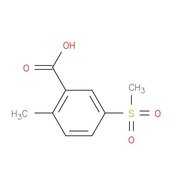 Benzoic acid, 2-methyl-5-(methylsulfonyl)- 化学構造式