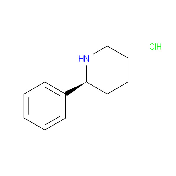 Piperidine, 2-phenyl-, hydrochloride (1:1), (2S)- 化学構造式