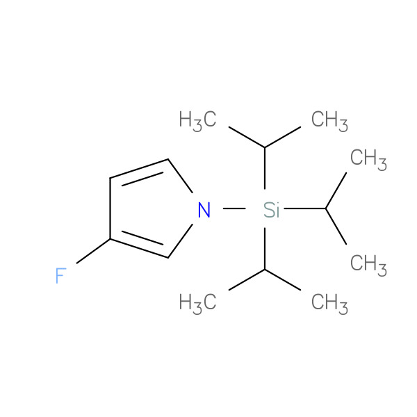 1H-Pyrrole, 3-fluoro-1-[tris(1-methylethyl)silyl]- 化学構造式