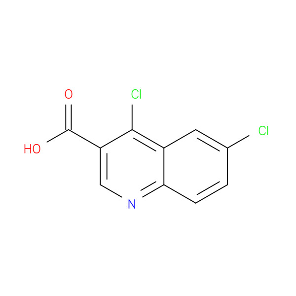 3-Quinolinecarboxylic acid, 4,6-dichloro- 化学構造式