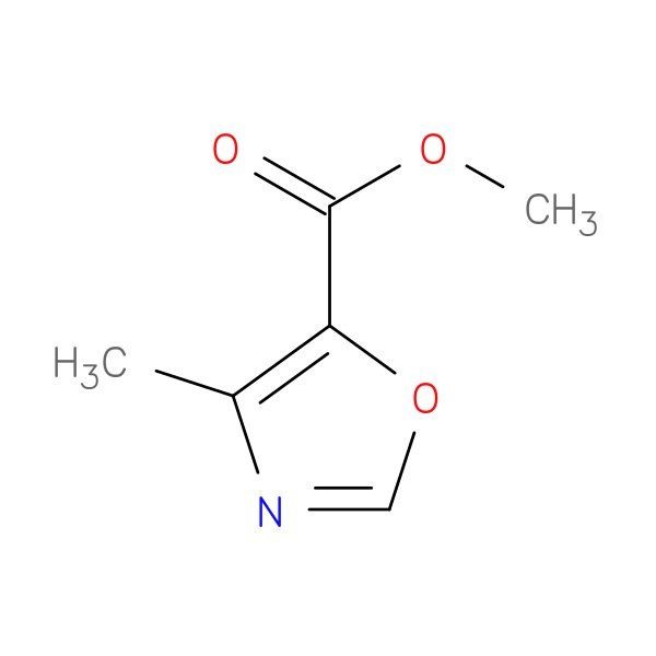 5-Oxazolecarboxylic acid, 4-methyl-, methyl ester 化学構造式