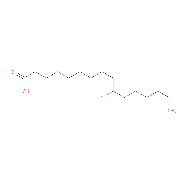 Hexadecanoic acid, 10-hydroxy- 化学構造式