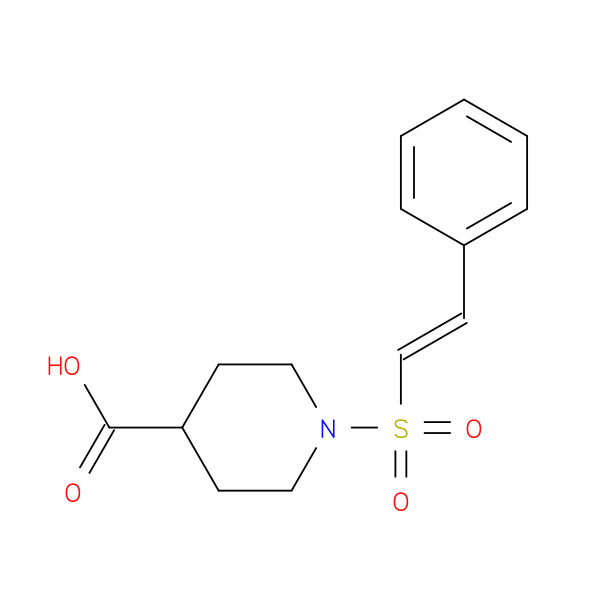 4-Piperidinecarboxylic acid, 1-[[(1E)-2-phenylethenyl]sulfonyl]- 化学構造式