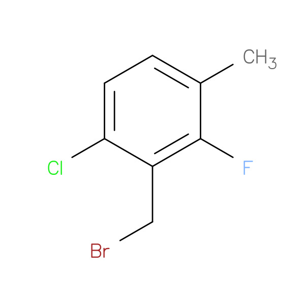 Benzene, 2-(bromomethyl)-1-chloro-3-fluoro-4-methyl- 化学構造式