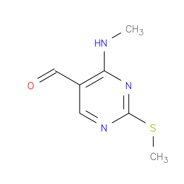 4-(Methylamino)-2-(methylthio)pyrimidine-5-carbaldehyde 化学構造式