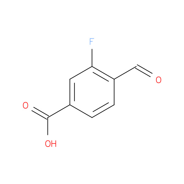 3-Fluoro-4-formylbenzoic acid 化学構造式