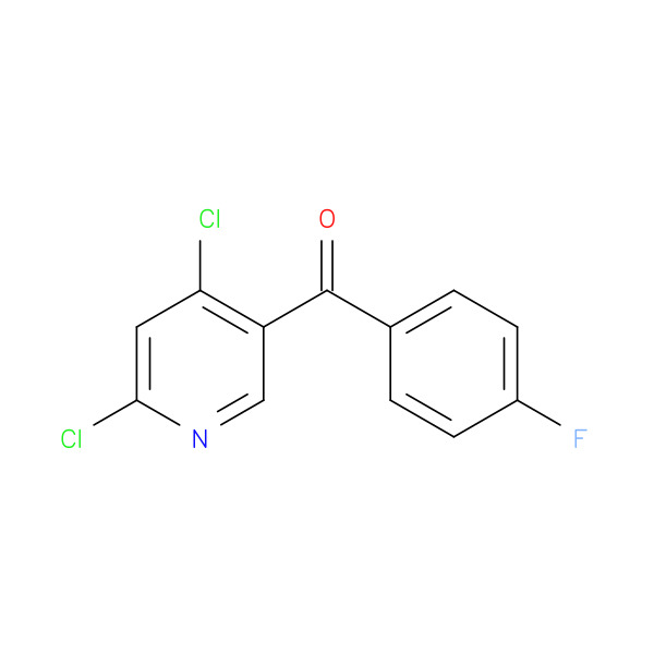 (4,6-Dichloro-3-pyridinyl)(4-fluorophenyl)methanone 化学構造式