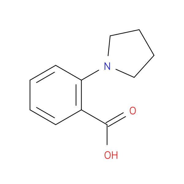 2-Pyrrolidin-1-yl-benzoic acid 化学構造式