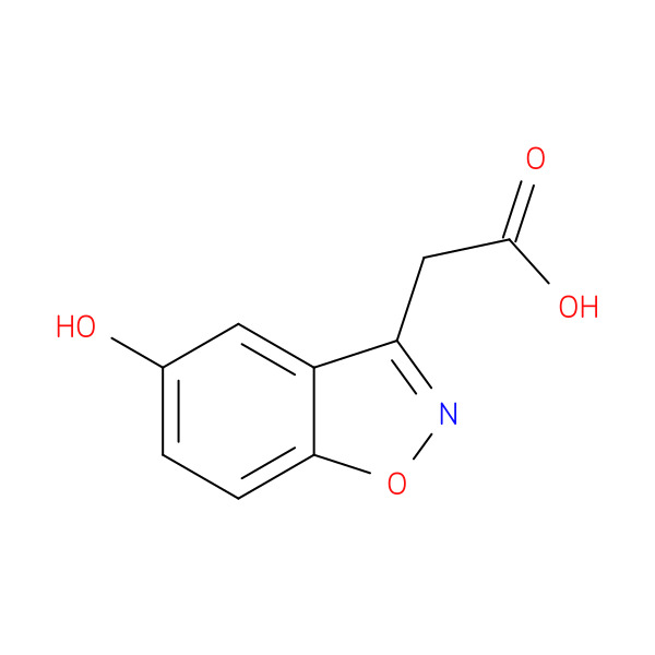 2-(5-Hydroxybenzo[d]isoxazol-3-yl)acetic Acid 化学構造式