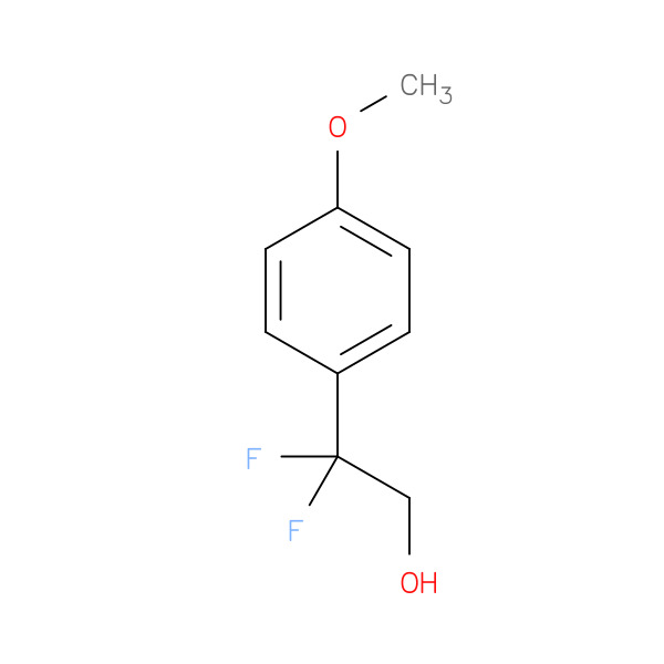 2,2-Difluoro-2-(4-methoxyphenyl)ethanol 化学構造式