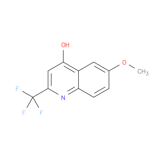 6-Methoxy-2-(trifluoromethyl)quinolin-4-ol 化学構造式