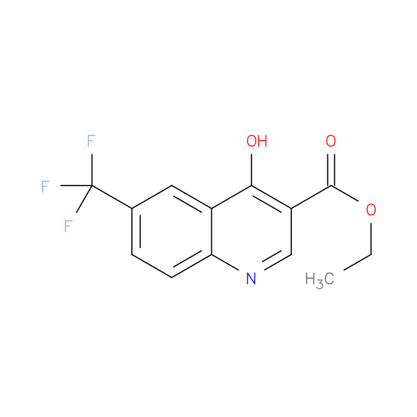 Ethyl 4-hydroxy-6-(trifluoromethyl)quinoline-3-carboxylate 化学構造式