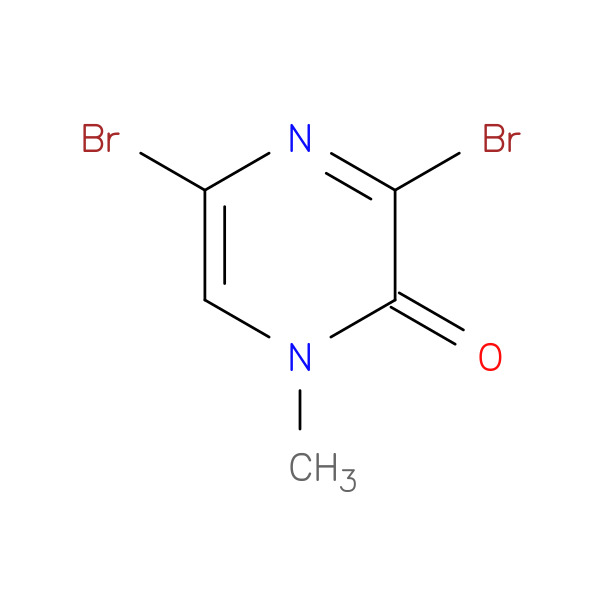 3,5-Dibromo-1-methylpyrazin-2(1H)-one 化学構造式