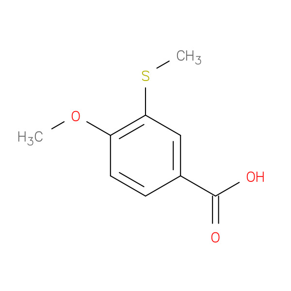 Benzoic acid, 4-methoxy-3-(methylthio)- 化学構造式