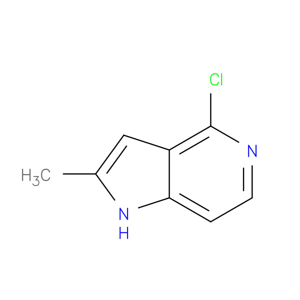 4-Chloro-2-methyl-1H-pyrrolo[3,2-c]pyridine 化学構造式