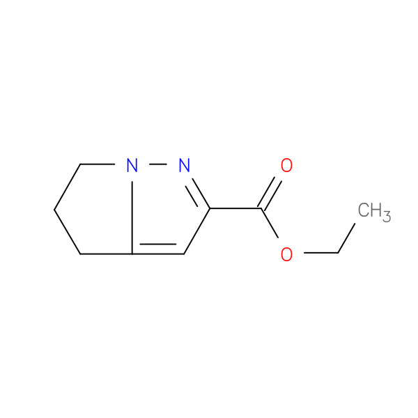 Ethyl 5,6-dihydro-4H-pyrrolo[1,2-b]pyrazole-2-carboxylate 化学構造式