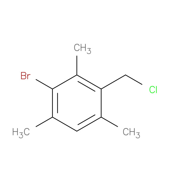 2-BROMO-4-(CHLOROMETHYL)-1,3,5-TRIMETHYLBENZENE 化学構造式