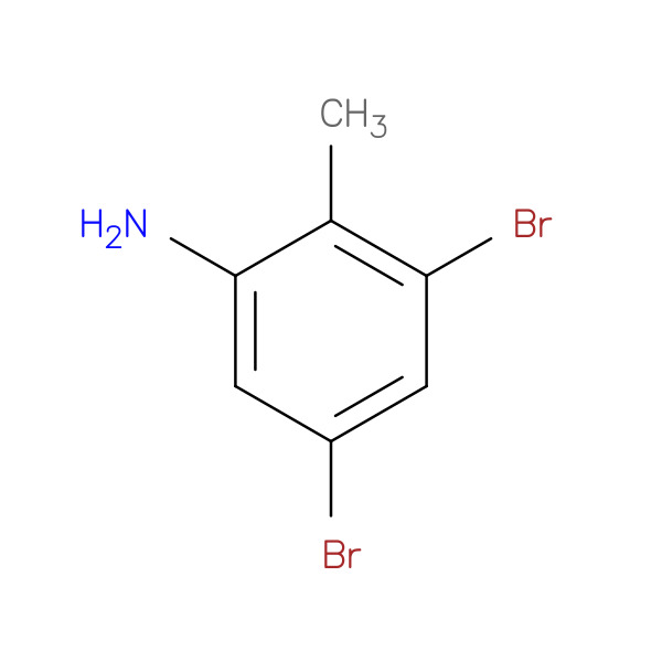 3,5-Dibromo-2-methylaniline 化学構造式
