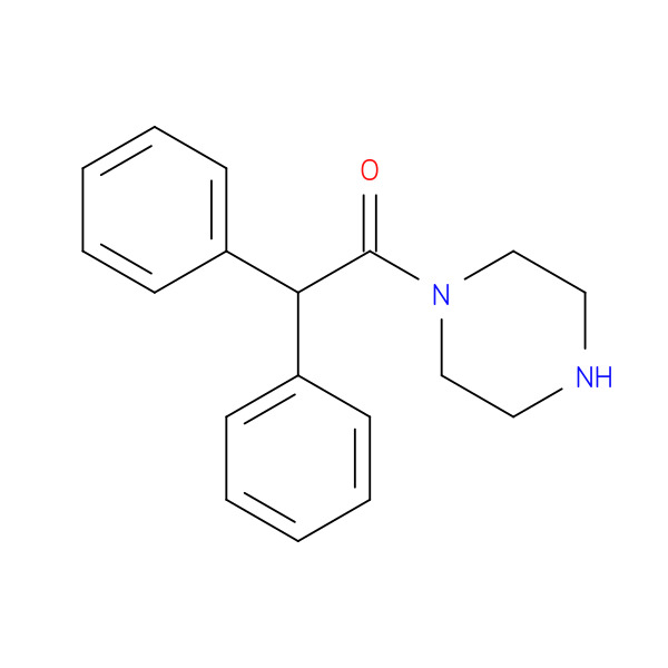 2,2-DIPHENYL-1-(PIPERAZIN-1-YL)ETHANONE 化学構造式