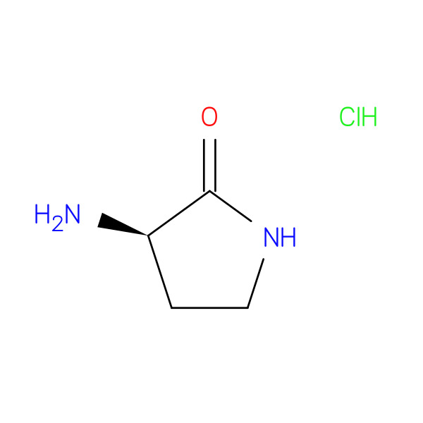 (R)-3-Aminopyrrolidin-2-one hydrochloride 化学構造式