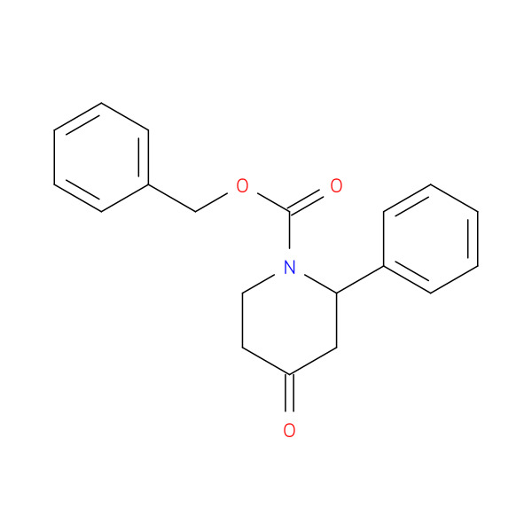 BENZYL 4-OXO-2-PHENYLPIPERIDINE-1-CARBOXYLATE 化学構造式