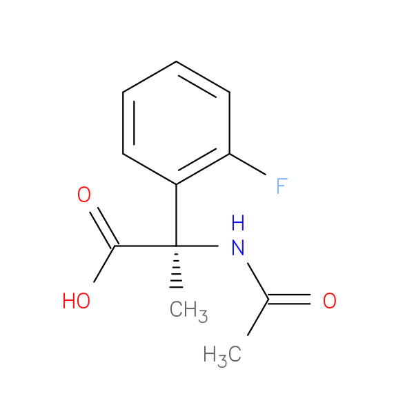(R)-2-Acetamido-2-(2-fluorophenyl)propanoic acid 化学構造式