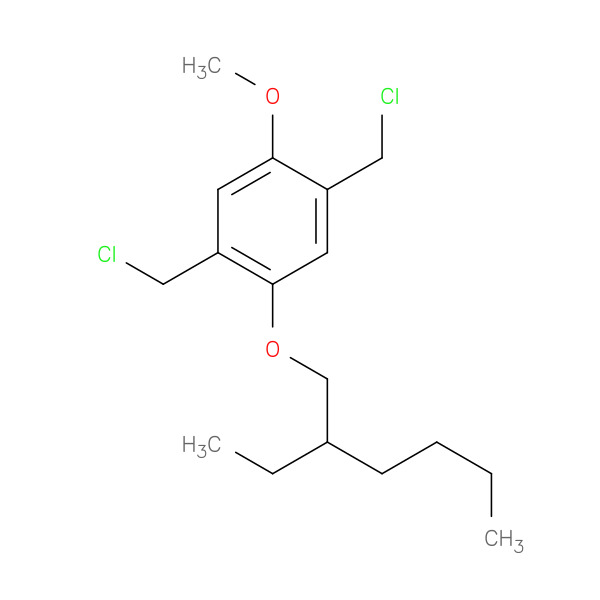 1,4-Bis(chloromethyl)-2-((2-ethylhexyl)oxy)-5-methoxybenzene 化学構造式