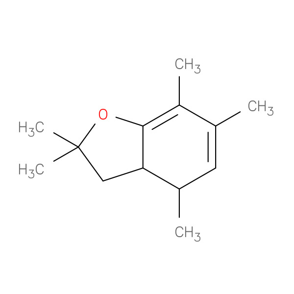 2,3-Dihydro-2,2,4,6,7-pentamethylbenzofuran 化学構造式