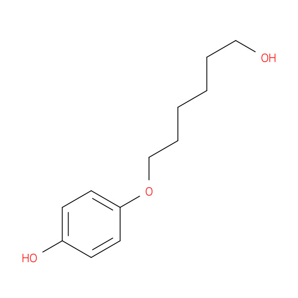 4-((6-Hydroxyhexyl)oxy)phenol 化学構造式
