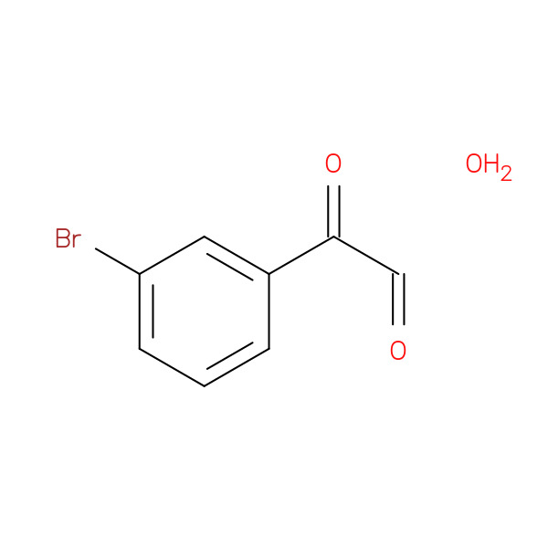 3-BROMOPHENYLGLYOXAL HYDRATE 化学構造式