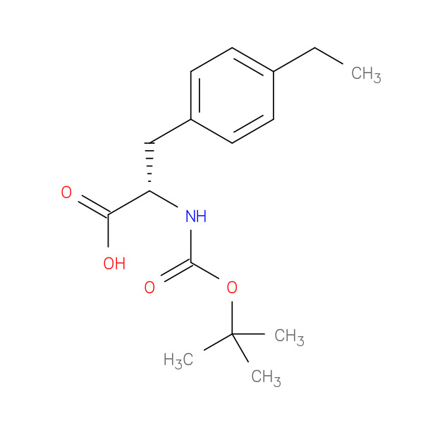 Boc-(S)-2-aMino-3-(4-ethylphenyl)propanoic acid 化学構造式