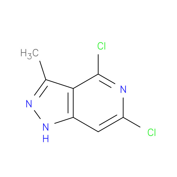 4,6-dichloro-3-Methyl-1H-pyrazolo[4,3-c]pyridine 化学構造式
