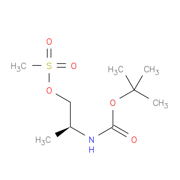 (S)-Methanesulphonic acid 2-Boc-aminopropyl ester 化学構造式