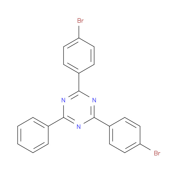2,4-BIS(4-BROMOPHENYL)-6-PHENYL-1,3,5-TRIAZINE 化学構造式