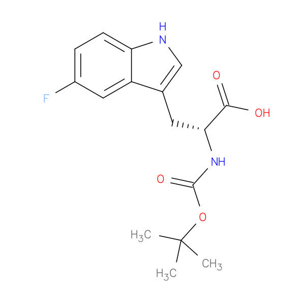 Boc-5-Fluoro-D-tryptophan 化学構造式