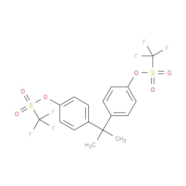 PROPANE-2,2-DIYLBIS(4,1-PHENYLENE) BIS(TRIFLUOROMETHANESULFONATE) 化学構造式