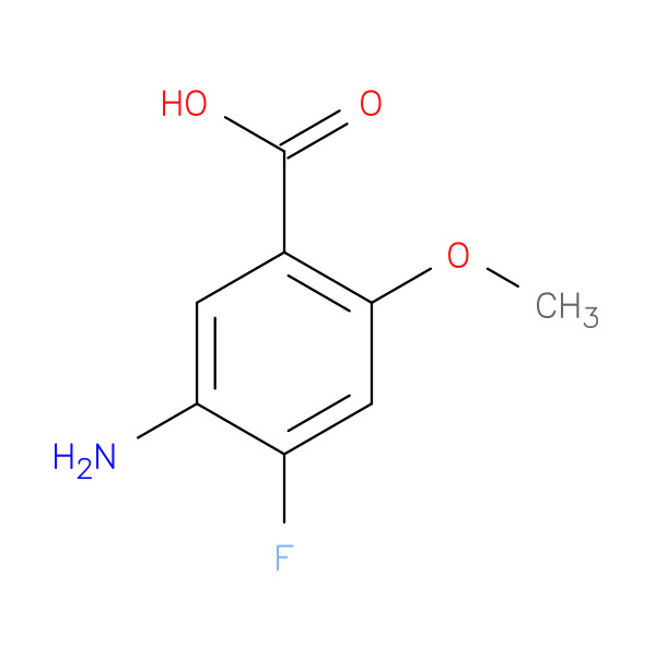 5-Amino-4-fluoro-2-methoxy-benzoic acid 化学構造式