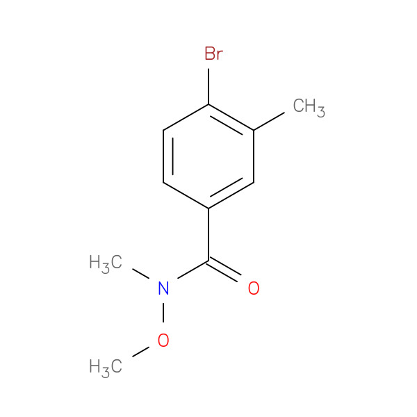 4-Bromo-N-methoxy-N,3-dimethylbenzamide 化学構造式